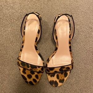J.Crew Calf Hair Kitten Heel Slingbacks